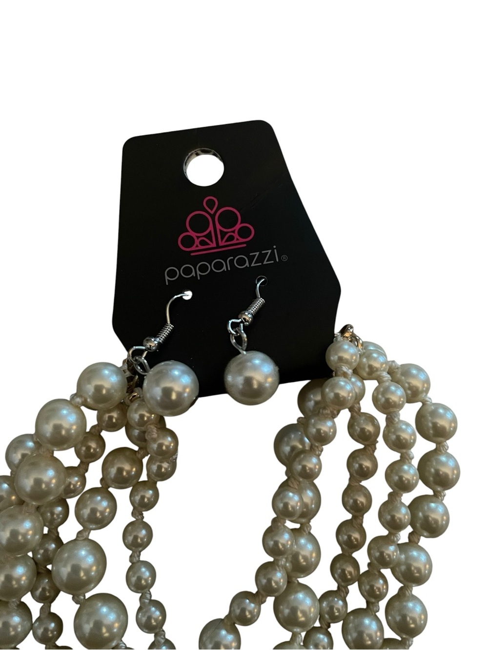 Paparazzi Multi-Strand Faux Pearl Necklace and Earring Set NWT - Picture 4 of 5